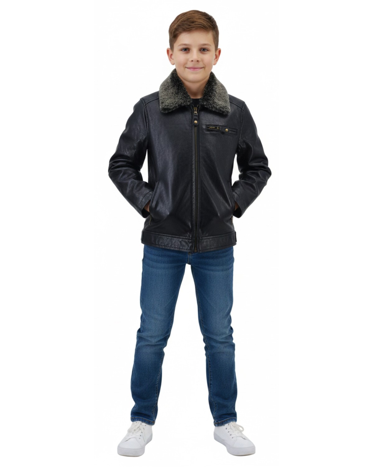 ΠΑΙΔΙΚΟ ΔΕΡΜΑΤΙΝΟ ΜΠΟΥΦΑΝ ΚΩΔΙΚΟΣ: 549-FUR (BLACK)