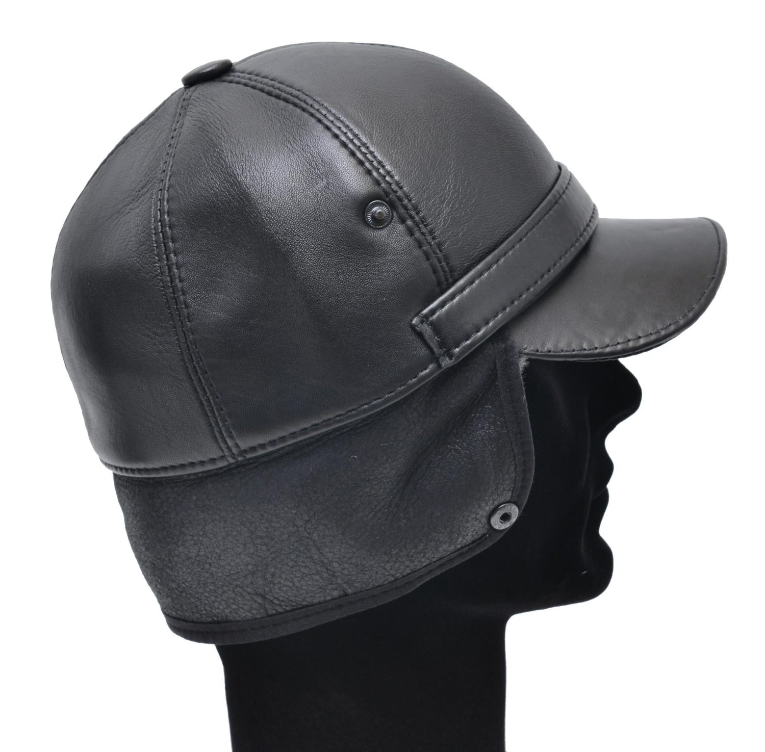 ΔΕΡΜΑΤΙΝΟ ΚΑΠΕΛΟ ΑΝΔΡΙΚΟ ΚΩΔΙΚΟΣ: HAT FUR-2 (BLACK) - Image 5