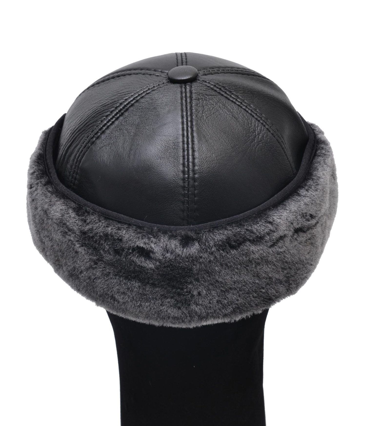 ΔΕΡΜΑΤΙΝΟ ΚΑΠΕΛΟ ΑΝΔΡΙΚΟ ΚΩΔΙΚΟΣ: HAT FUR-2 (BLACK) - Image 7