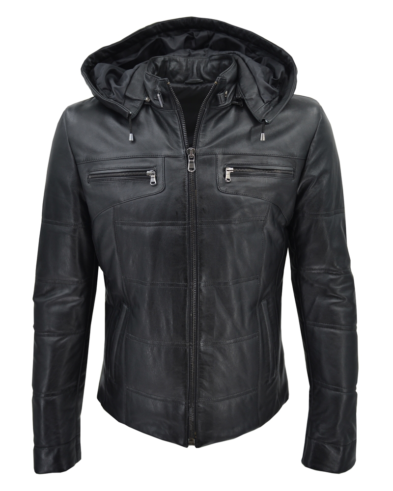 ΔΕΡΜΑΤΙΝΟ ΑΝΔΡΙΚΟ ΜΠΟΥΦΑΝ: 05-M-JACKET CAP (BLACK) - Image 3