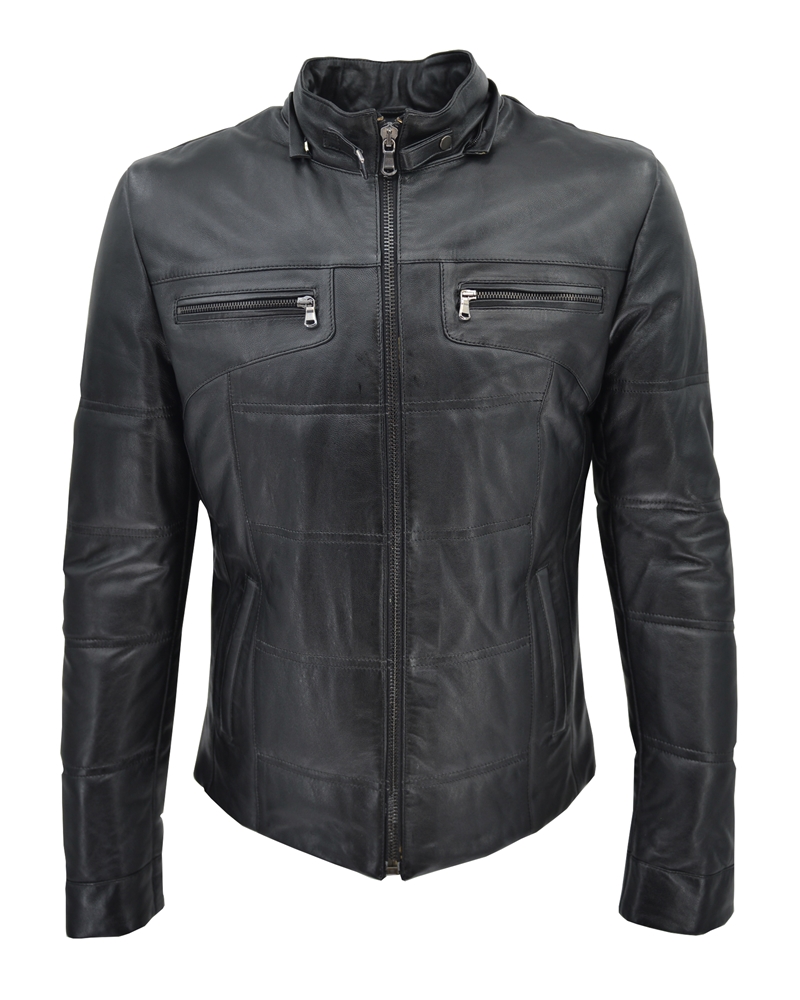ΔΕΡΜΑΤΙΝΟ ΑΝΔΡΙΚΟ ΜΠΟΥΦΑΝ: 05-M-JACKET CAP (BLACK) - Image 7