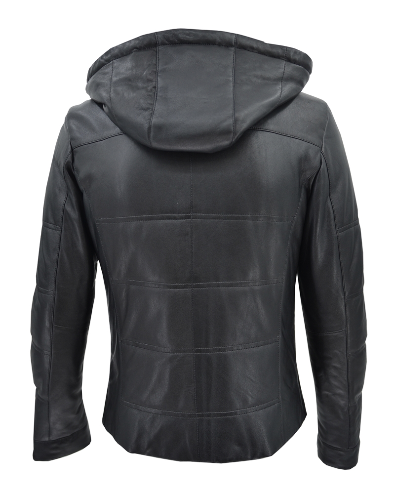 ΔΕΡΜΑΤΙΝΟ ΑΝΔΡΙΚΟ ΜΠΟΥΦΑΝ: 05-M-JACKET CAP (BLACK) - Image 6