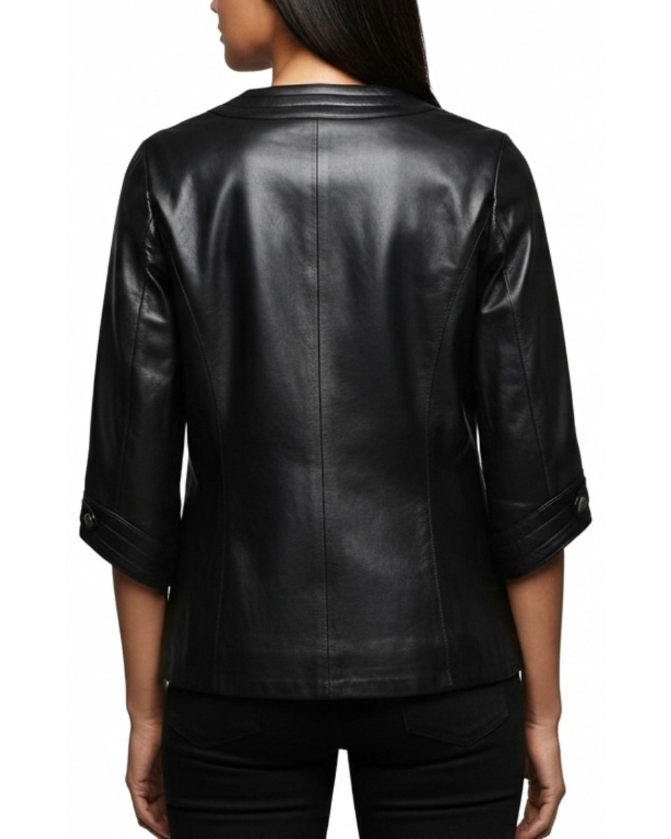ΔΕΡΜΑΤΙΝΗ ΓΥΝΑΙΚΕΙΑ ΖΑΚΕΤΑ ΚΩΔΙΚΟΣ: 07-W-2016 (BLACK) - Image 4