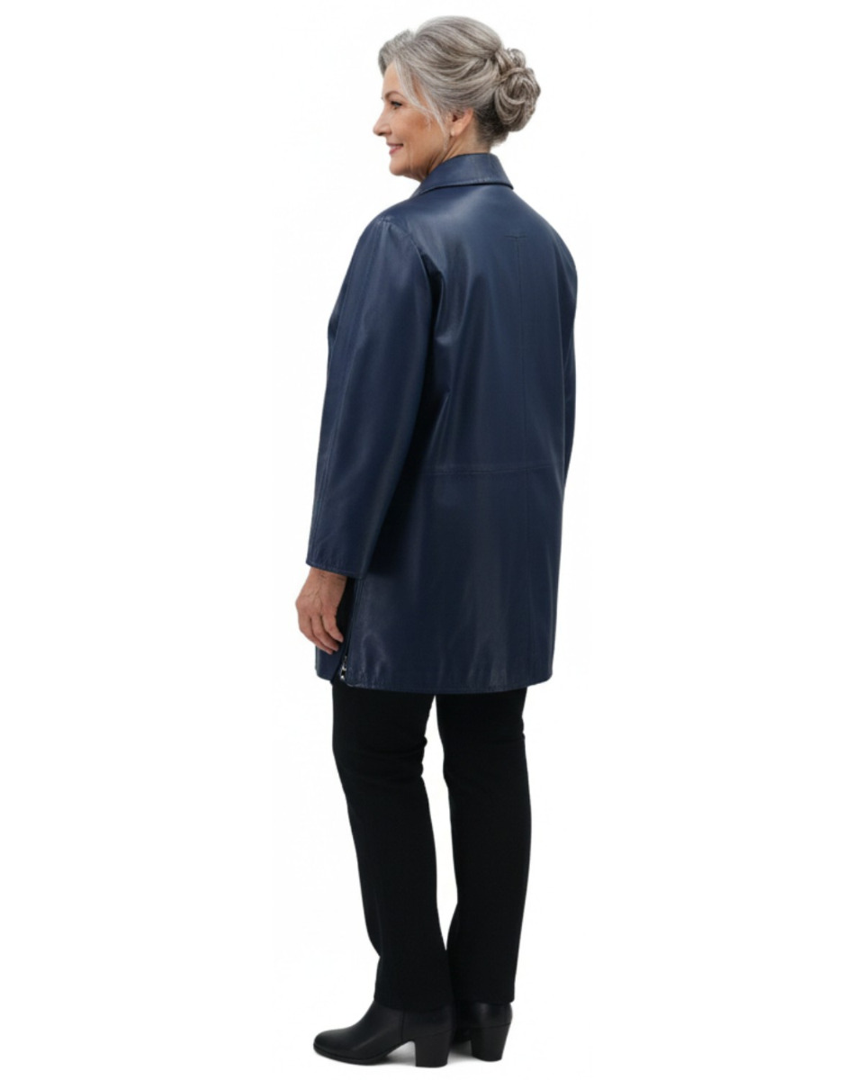 ΔΕΡΜΑΤΙΝΗ ΓΥΝΑΙΚΕΙΑ ΖΑΚΕΤΑ ΚΩΔΙΚΟΣ: 21-W-K-320 (BLUE) - Image 4