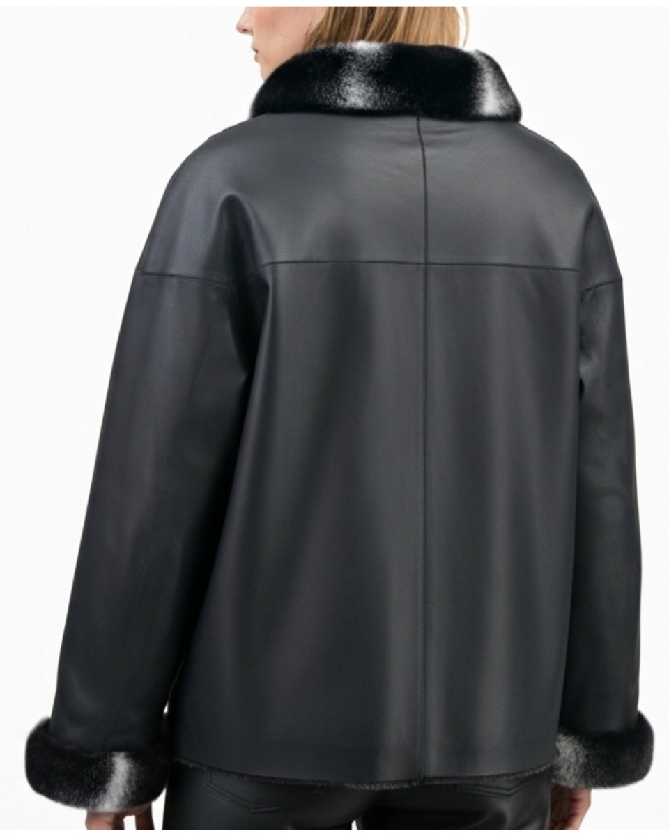 ΔΕΡΜΑΤΙΝΗ ΓΥΝΑΙΚΕΙΑ ΖΑΚΕΤΑ ΚΩΔΙΚΟΣ: 07-W-220-FUR (BLACK T.) - Image 5