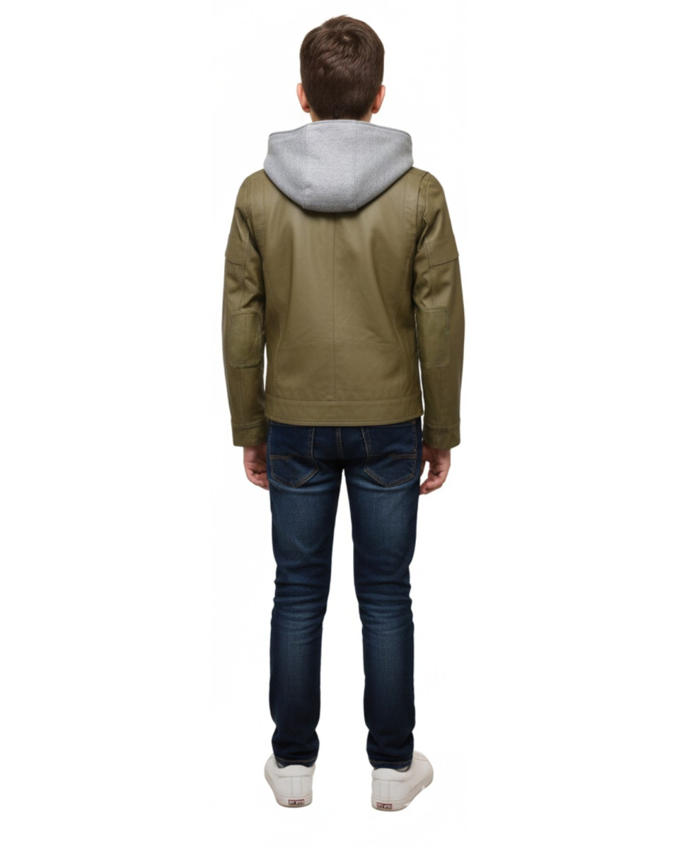 ΔΕΡΜΑΤΙΝΟ ΠΑΙΔΙΚΟ ΜΠΟΥΦΑΝ ΚΩΔΙΚΟΣ: 05-C-01HOOD (OLIVE T.) - Image 4