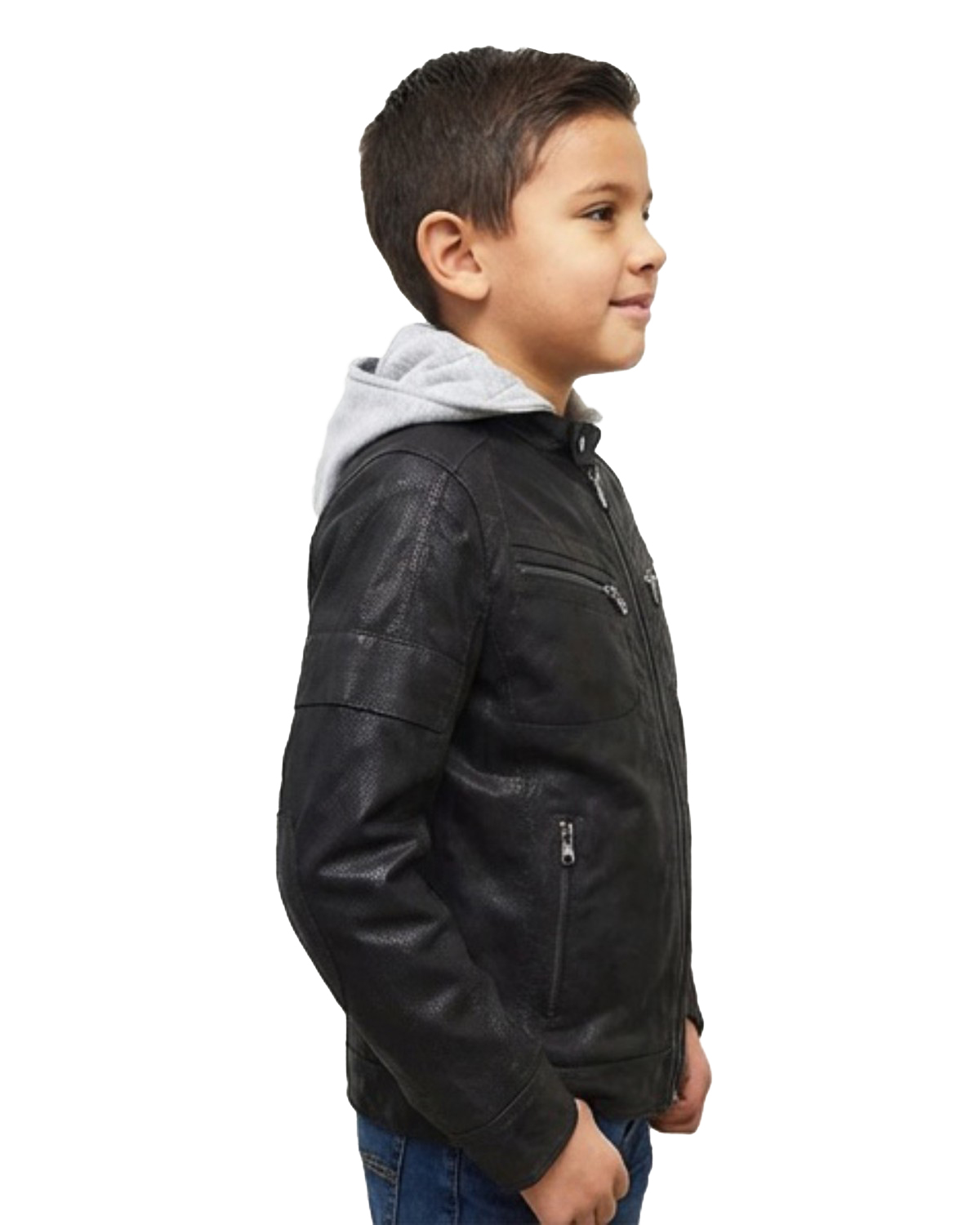 ΔΕΡΜΑΤΙΝΟ ΠΑΙΔΙΚΟ ΜΠΟΥΦΑΝ ΚΩΔΙΚΟΣ: 05-C-01PRINTEDHOOD (BLACK) - Image 3