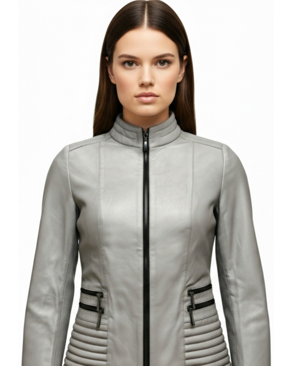 ΔΕΡΜΑΤΙΝΟ ΓΥΝΑΙΚΕΙΟ ΜΠΟΥΦΑΝ ΚΩΔΙΚΟΣ: 05-W-FOUR ZIP (GREY)