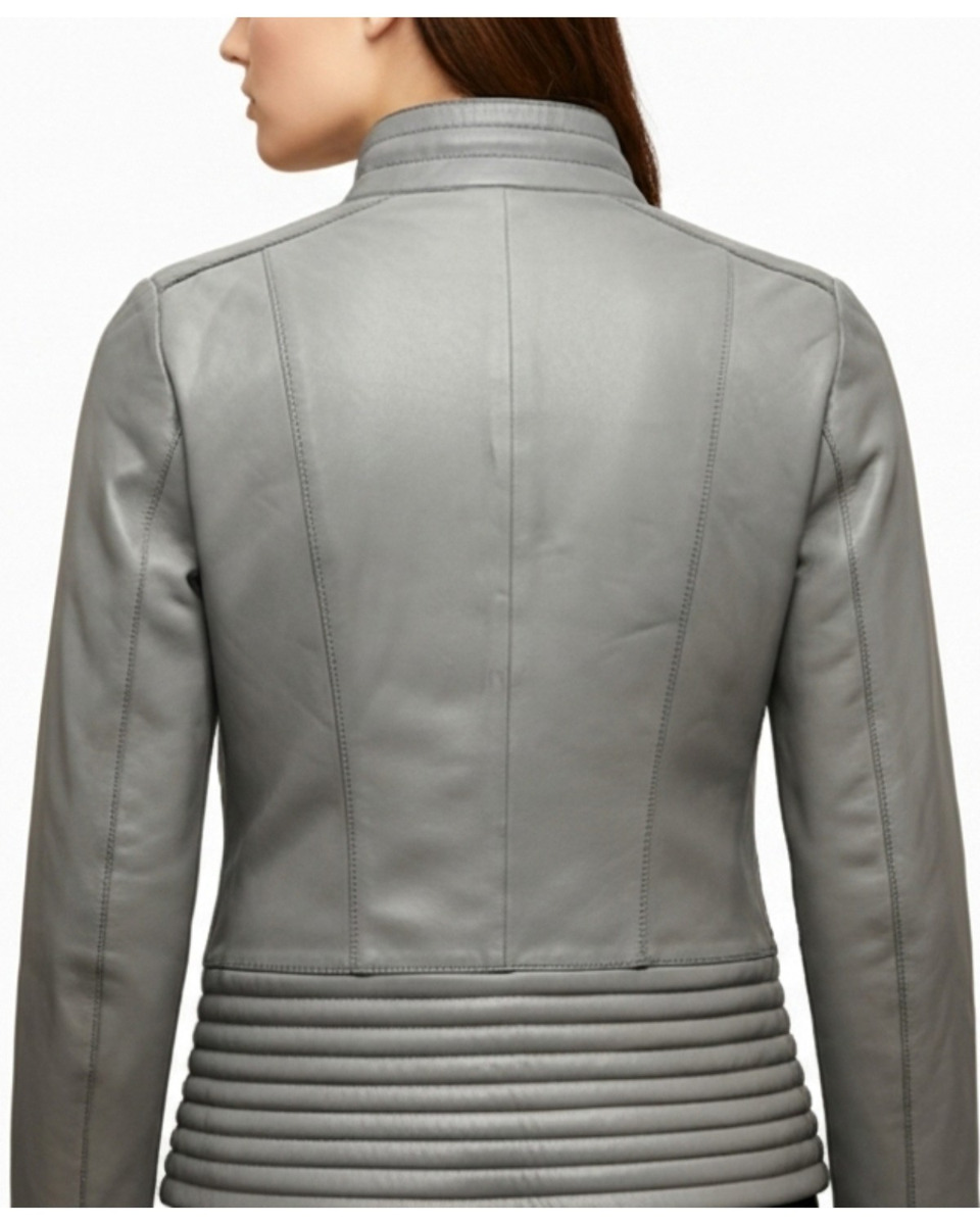 ΔΕΡΜΑΤΙΝΟ ΓΥΝΑΙΚΕΙΟ ΜΠΟΥΦΑΝ ΚΩΔΙΚΟΣ: 05-W-FOUR ZIP (GREY) - Image 4