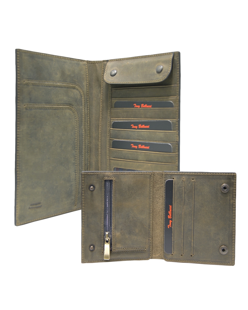 ΔΕΡΜΑΤΙΝΟ ΠΟΡΤΟΦΟΛΙ ΚΩΔΙΚΟΣ: 05-WALLET-T-145-05 (OLIVE) - Image 5