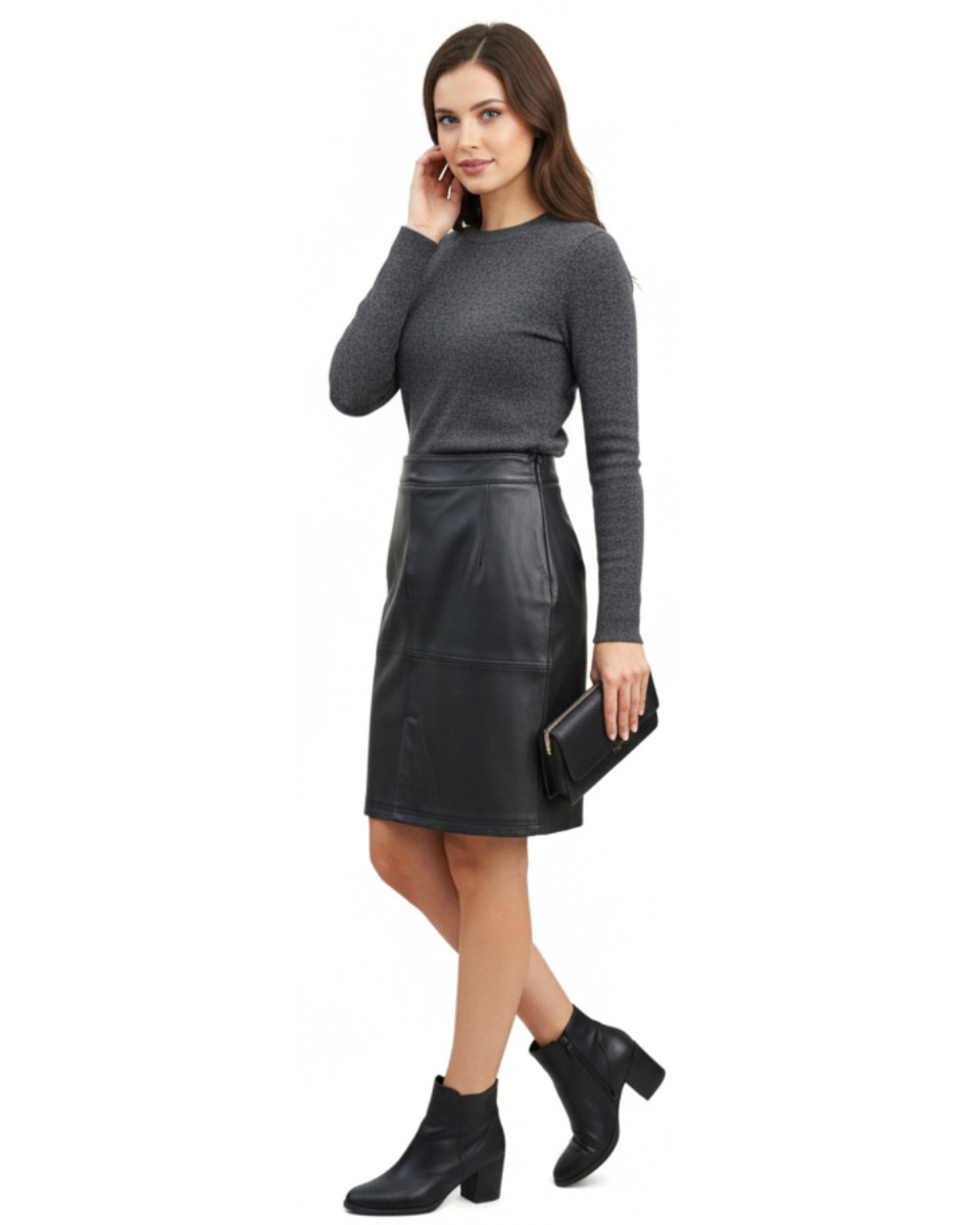 ΔΕΡΜΑΤΙΝΗ ΓΥΝΑΙΚΕΙΑ ΦΟΥΣΤΑ ΚΩΔΙΚΟΣ: 05-W-SKIRT (BLACK) - Image 3