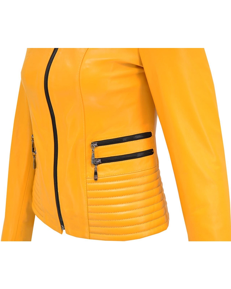 ΔΕΡΜΑΤΙΝΟ ΓΥΝΑΙΚΕΙΟ ΜΠΟΥΦΑΝ ΚΩΔΙΚΟΣ: 05-W-FOUR ZIP (YELLOW) - Image 7