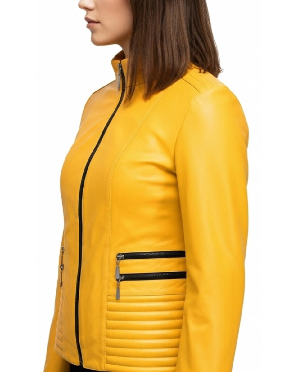 ΔΕΡΜΑΤΙΝΟ ΓΥΝΑΙΚΕΙΟ ΜΠΟΥΦΑΝ ΚΩΔΙΚΟΣ: 05-W-FOUR ZIP (YELLOW) - Image 3