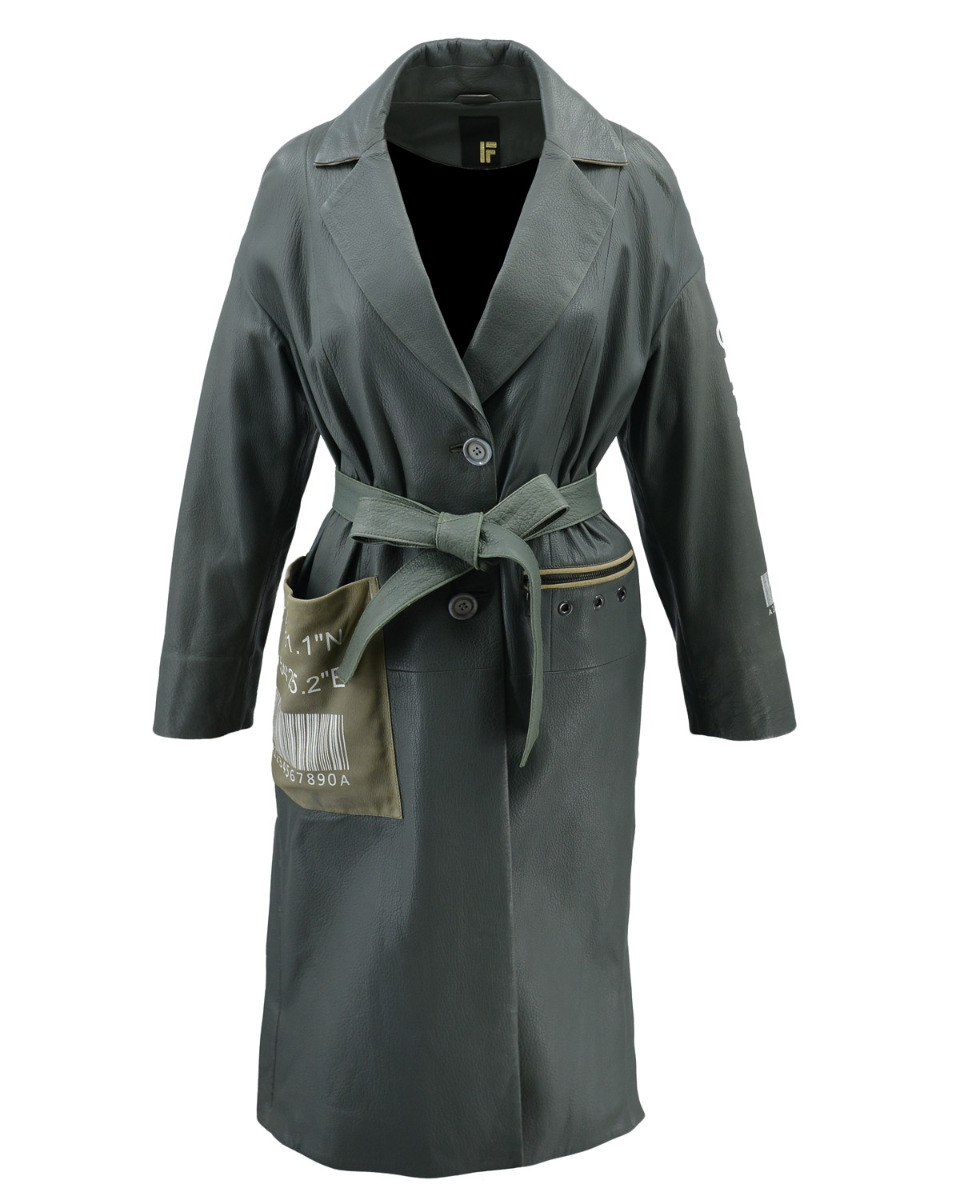 ΔΕΡΜΑΤΙΝΟ ΓΥΝΑΙΚΕΙΟ ΠΑΛΤΟ ΚΩΔΙΚΟΣ: 31-W-Z-1866 (GREY) - Image 5