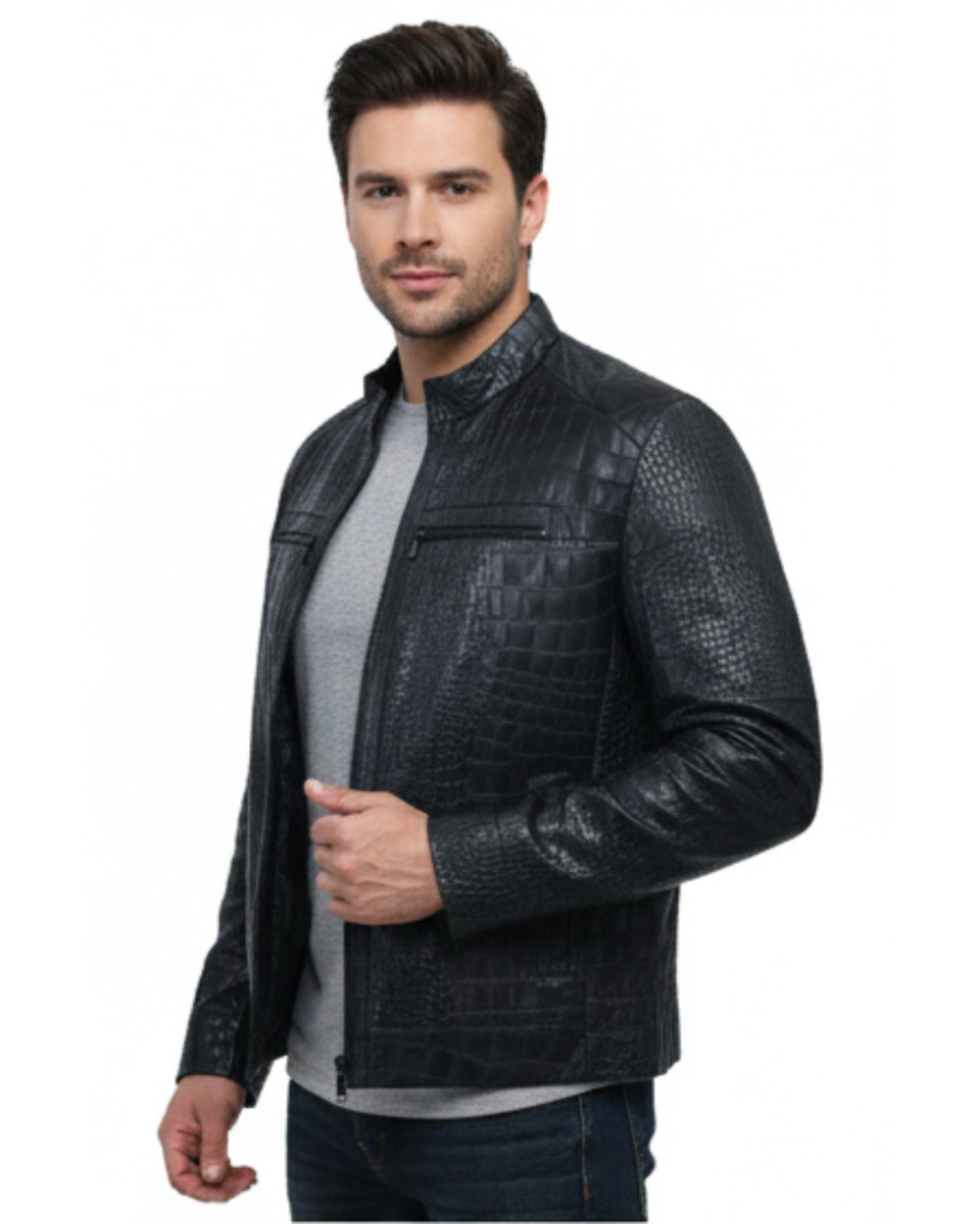 ΔΕΡΜΑΤΙΝΟ ΑΝΔΡΙΚΟ ΜΠΟΥΦΑΝ ΚΩΔΙΚΟΣ: 07-M-6345 (BLACK-CROCODIL) - Image 3