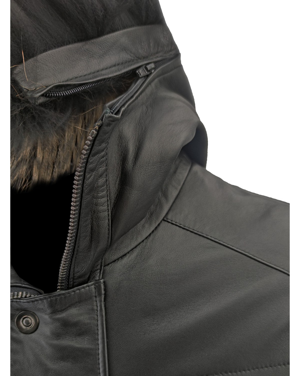 ΔΕΡΜΑΤΙΝΟ ΑΝΔΡΙΚΟ ΗΜΙΠΑΛΤΟ PUFFER ΚΩΔΙΚΟΣ: 07-M-E-007 (BLACK T) - Image 9