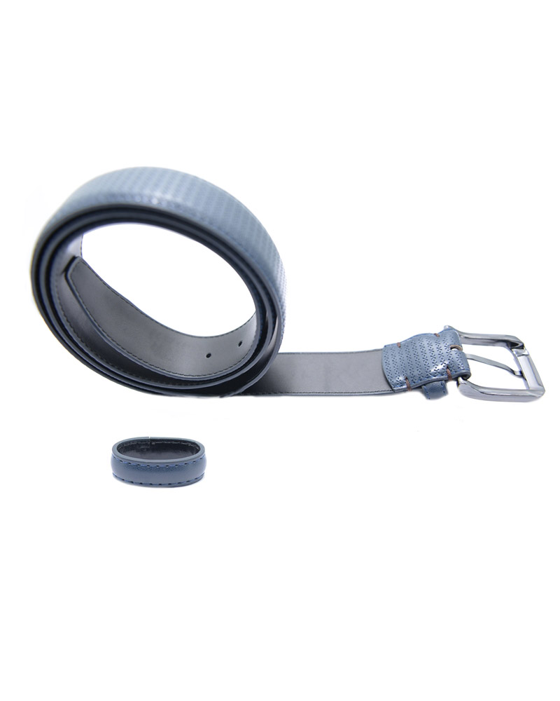 ΔΕΡΜΑΤΙΝΗ ΖΩΝΗ ΚΩΔΙΚΟΣ: 35-BELT-19-8621 (D.BLUE-BLACK) - Image 5