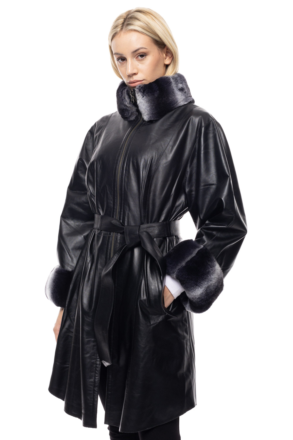 ΔΕΡΜΑΤΙΝΟ ΓΥΝΑΙΚΕΙΟ ΗΜΙΠΑΛΤΟ DOUBLE-FACE ΚΩΔΙΚΟΣ: 07-W-5430-FUR (BLACK) - Image 3