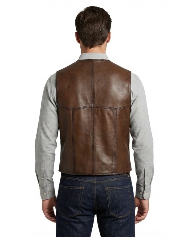 ΔΕΡΜΑΤΙΝΟ ΓΙΛΕΚΟ ΑΝΔΡΙΚΟ ΚΩΔΙΚΟΣ: 07-M-TITAN-WEST-NEW (BROWN-ANTIQUE) - Image 4