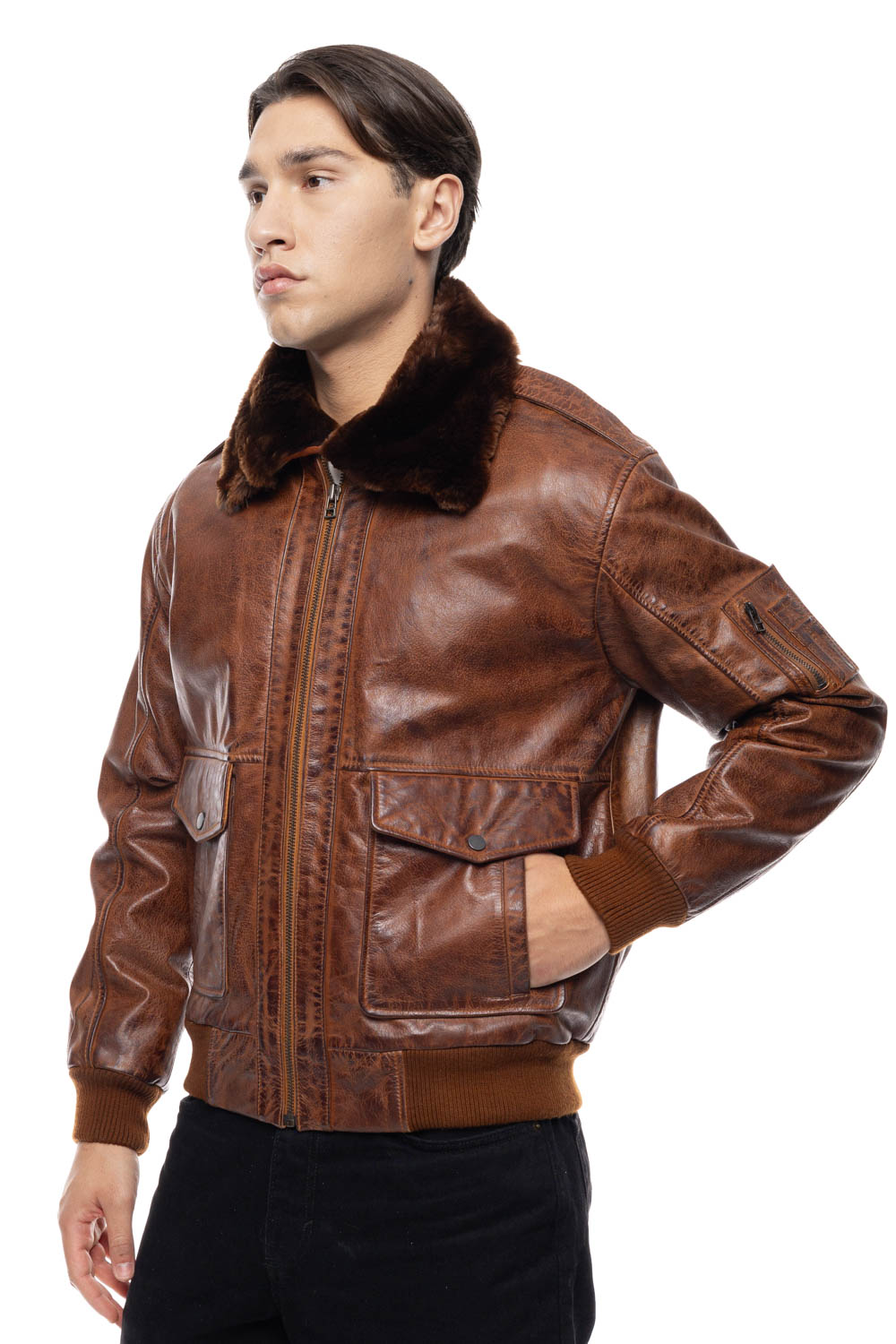 ΔΕΡΜΑΤΙΝΟ ΑΝΔΡΙΚΟ ΜΠΟΥΦΑΝ ΚΩΔΙΚΟΣ:37-M-PILOT (BROWN)