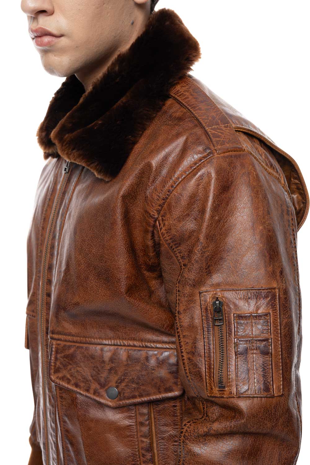ΔΕΡΜΑΤΙΝΟ ΑΝΔΡΙΚΟ ΜΠΟΥΦΑΝ ΚΩΔΙΚΟΣ:37-M-PILOT (BROWN) - Image 6