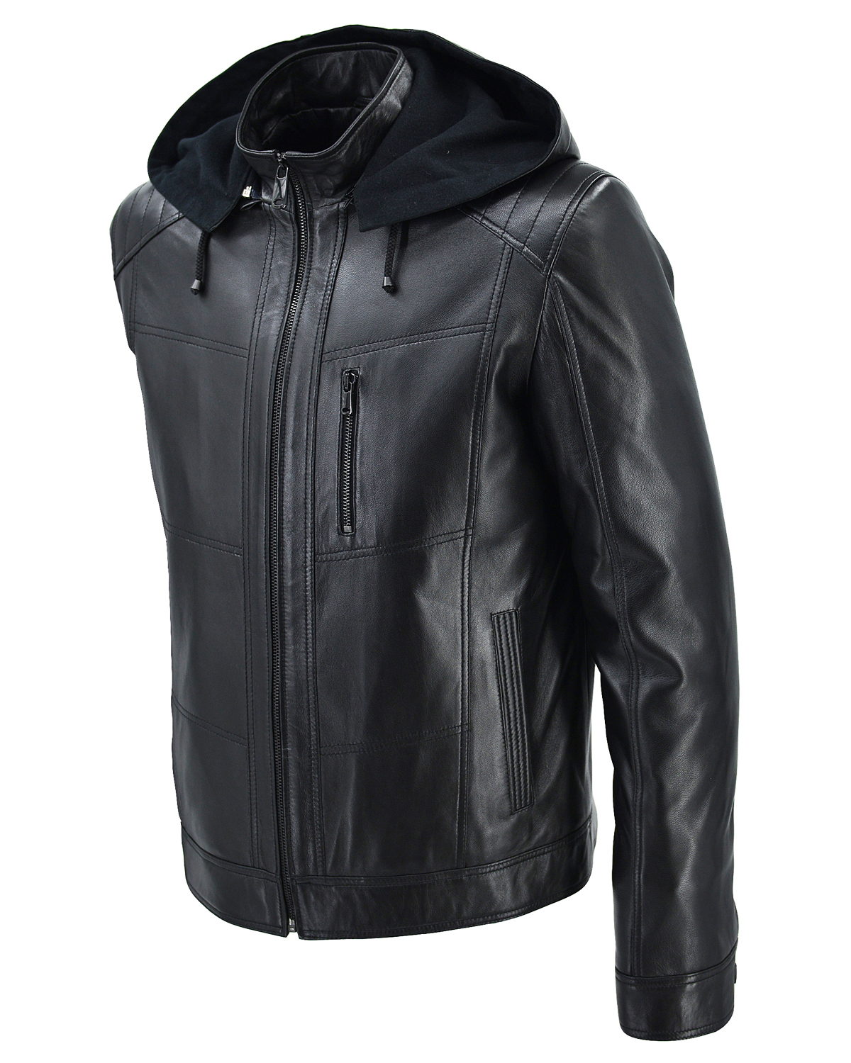 ΔΕΡΜΑΤΙΝΟ ΑΝΔΡΙΚΟ ΜΠΟΥΦΑΝ ΚΩΔΙΚΟΣ: 07-M-E-04HOOD-EC (BLACK) - Image 4