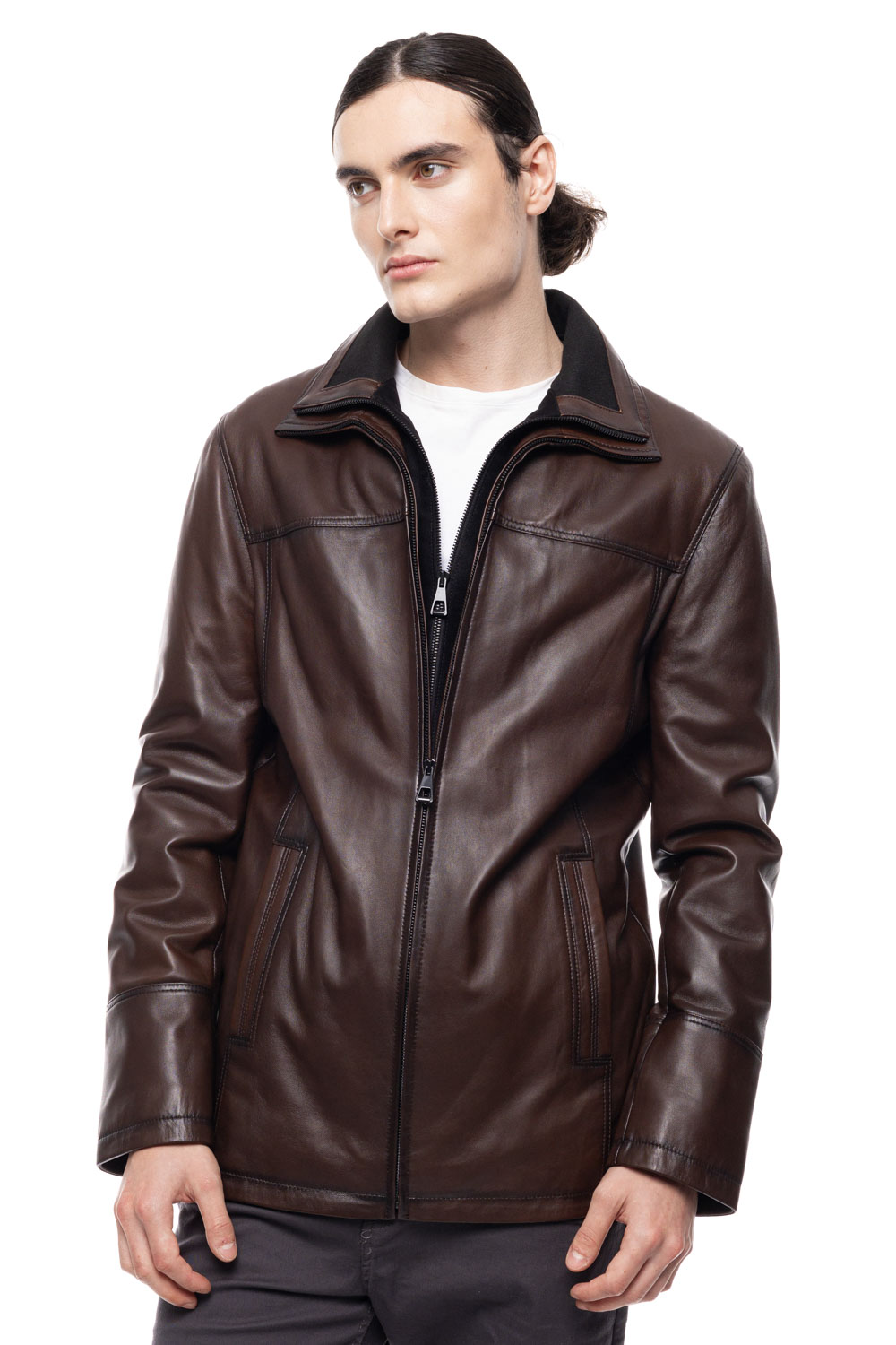ΔΕΡΜΑΤΙΝΟ ΑΝΔΡΙΚΟ ΤΖΑΚΕΤ ΚΩΔΙΚΟΣ: 07-M-E-8328-EC (BROWN-ANTIQUE) - Image 3