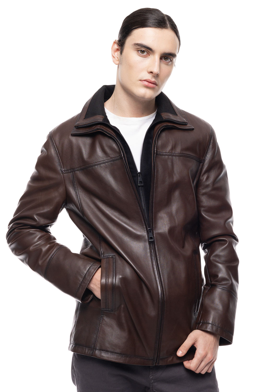 ΔΕΡΜΑΤΙΝΟ ΑΝΔΡΙΚΟ ΤΖΑΚΕΤ ΚΩΔΙΚΟΣ: 07-M-E-8328-EC (BROWN-ANTIQUE) - Image 4