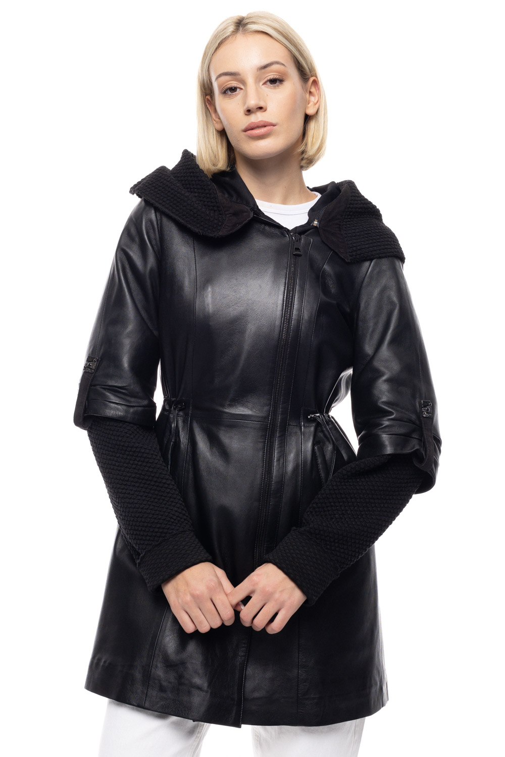 ΔΕΡΜΑΤΙΝΟ ΓΥΝΑΙΚΕΙΟ ΗΜΙΠΑΛΤΟ ΚΩΔΙΚΟΣ: 07-W-SLEEVE-LONG-EC (BLACK)