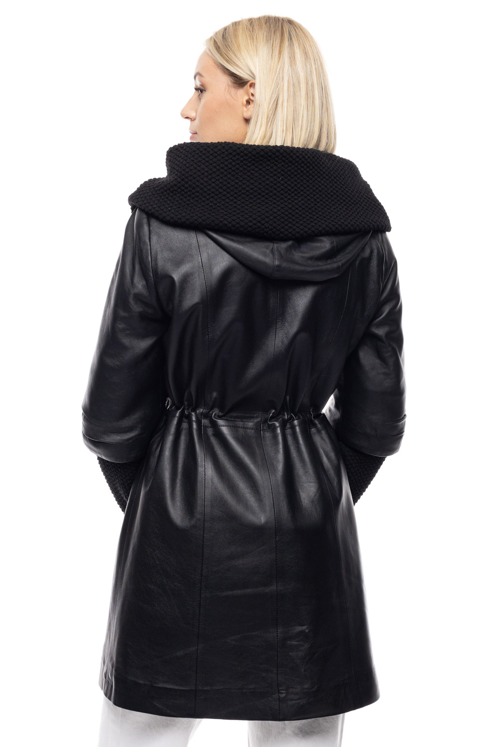 ΔΕΡΜΑΤΙΝΟ ΓΥΝΑΙΚΕΙΟ ΗΜΙΠΑΛΤΟ ΚΩΔΙΚΟΣ: 07-W-SLEEVE-LONG-EC (BLACK) - Image 5