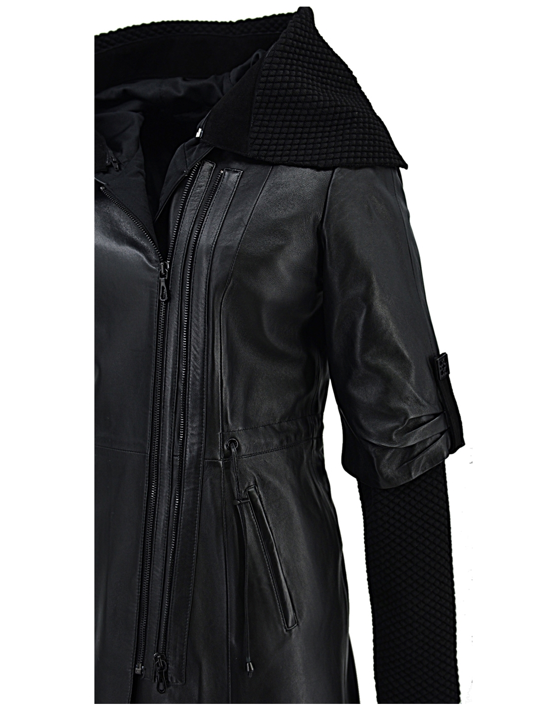 ΔΕΡΜΑΤΙΝΟ ΓΥΝΑΙΚΕΙΟ ΗΜΙΠΑΛΤΟ ΚΩΔΙΚΟΣ: 07-W-SLEEVE-LONG-EC (BLACK) - Image 10