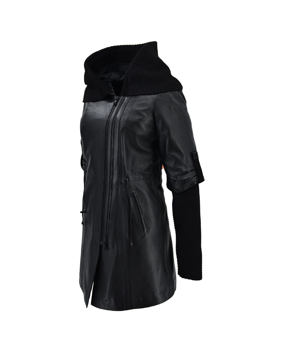 ΔΕΡΜΑΤΙΝΟ ΓΥΝΑΙΚΕΙΟ ΗΜΙΠΑΛΤΟ ΚΩΔΙΚΟΣ: 07-W-SLEEVE-LONG-EC (BLACK) - Image 12