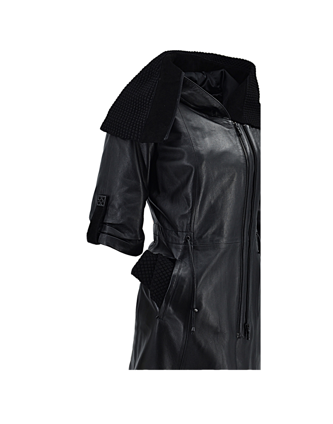 ΔΕΡΜΑΤΙΝΟ ΓΥΝΑΙΚΕΙΟ ΗΜΙΠΑΛΤΟ ΚΩΔΙΚΟΣ: 07-W-SLEEVE-LONG-EC (BLACK) - Image 11