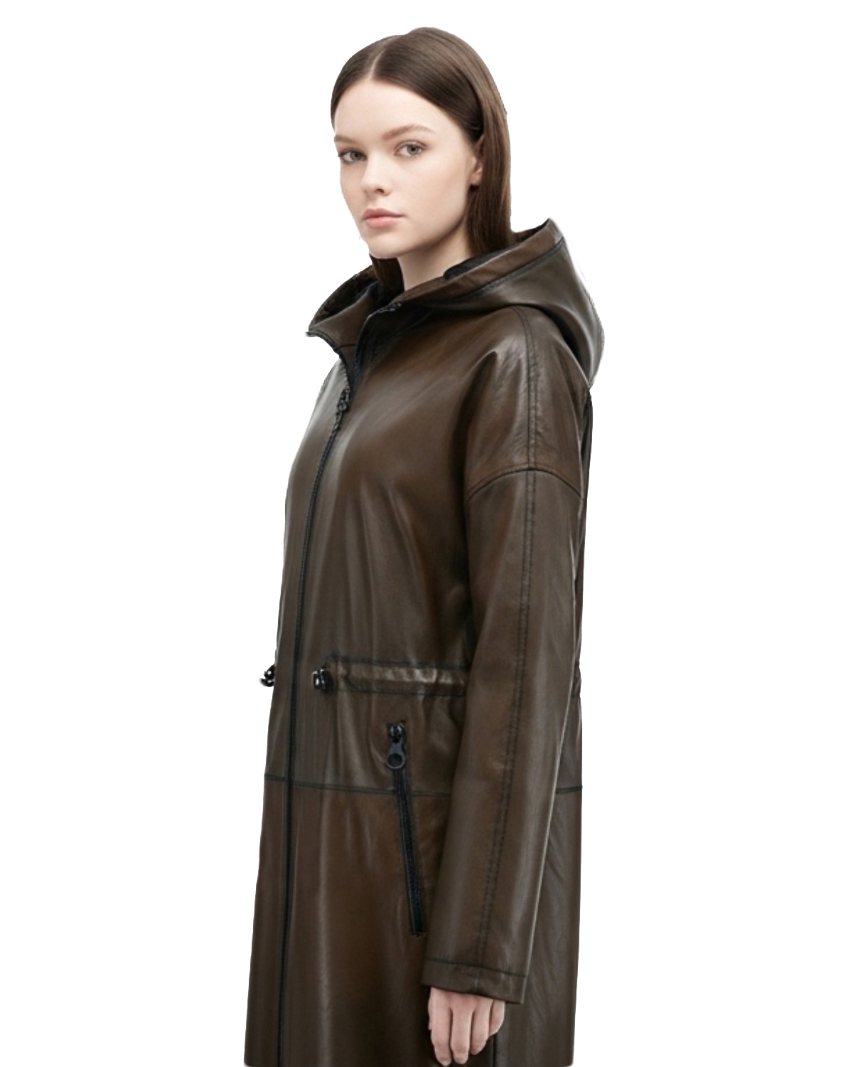 ΔΕΡΜΑΤΙΝΟ ΓΥΝΑΙΚΕΙΟ ΠΑΛΤΟ ΚΩΔΙΚΟΣ: 07-W-B-2188 (BROWN) - Image 3
