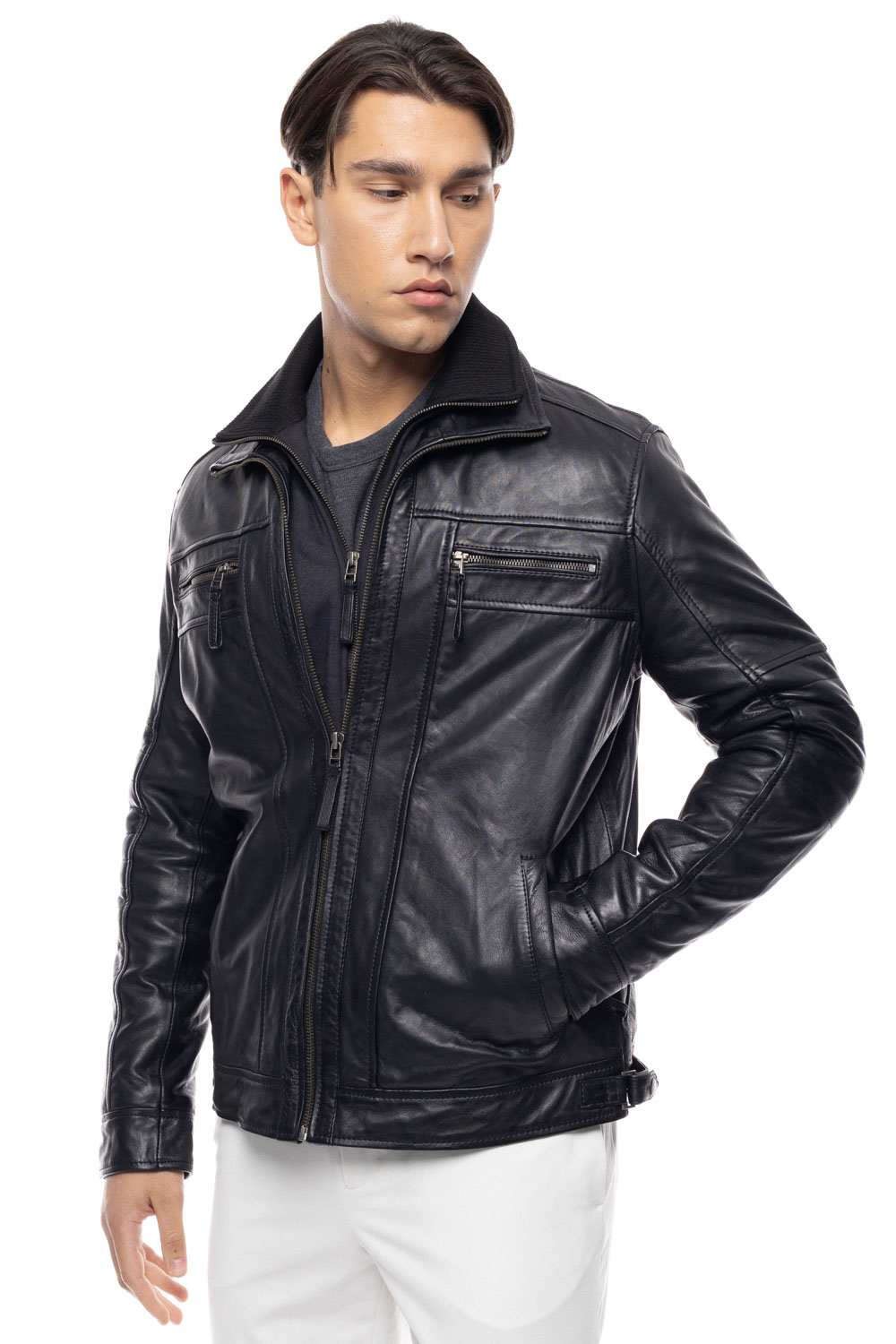 ΔΕΡΜΑΤΙΝΟ ΑΝΔΡΙΚΟ ΜΠΟΥΦΑΝ ΚΩΔΙΚΟΣ: 37-M-JACKSON (BLACK) - Image 3