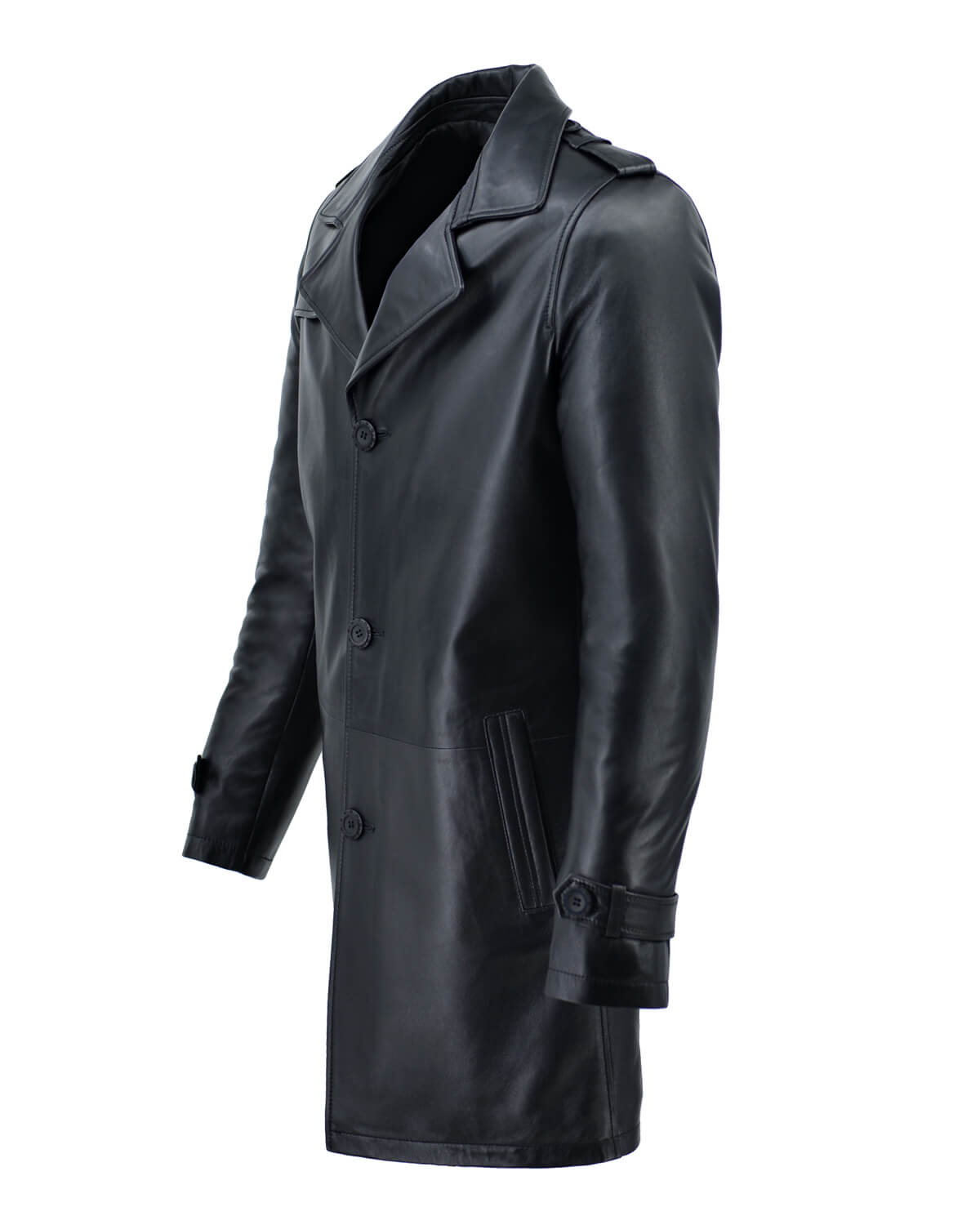 ΔΕΡΜΑΤΙΝΟ ΑΝΔΡΙΚΟ ΗΜΙΠΑΛΤΟ ΚΩΔΙΚΟΣ: 07-M-MAN-1 (BLACK) - Image 3