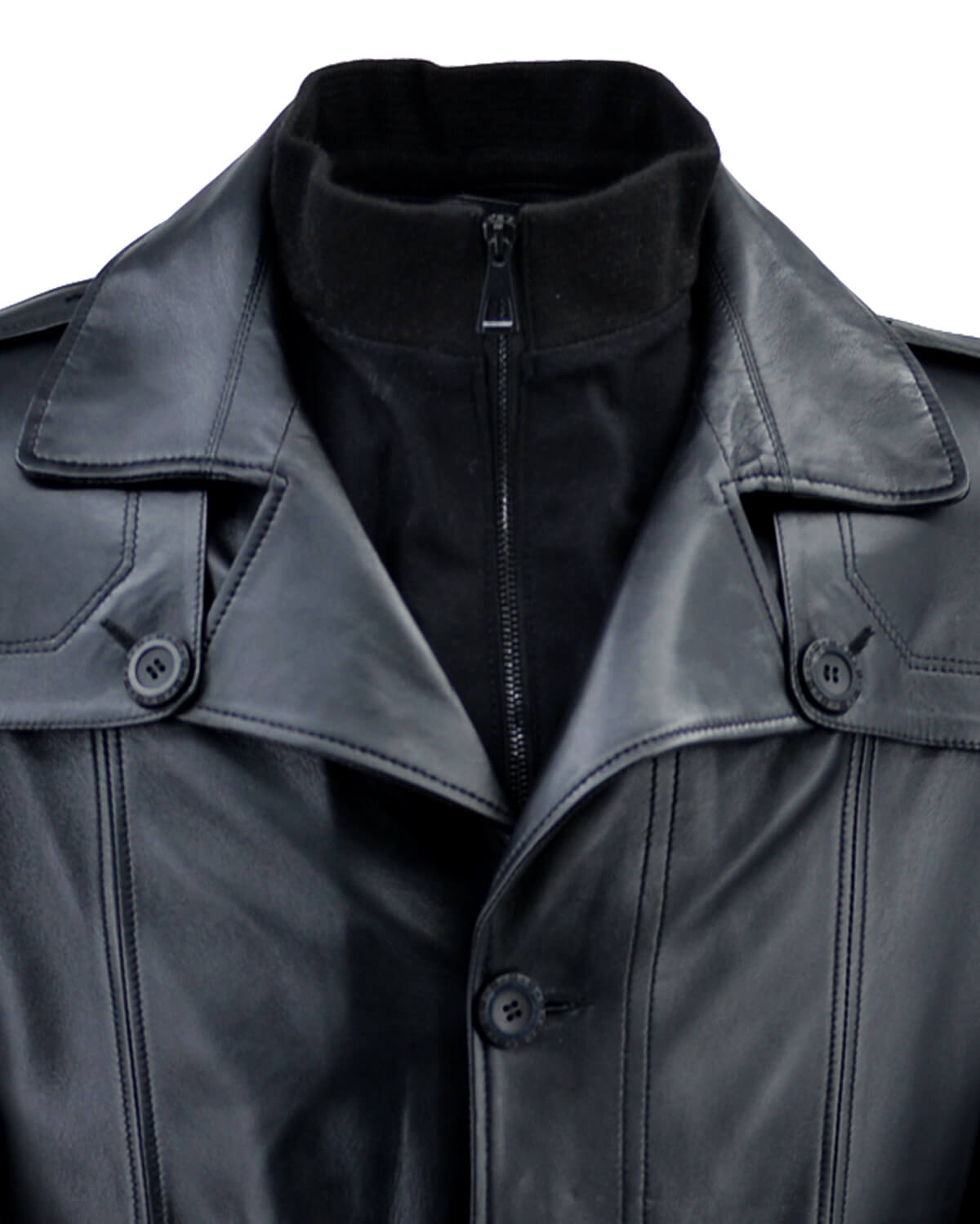 ΔΕΡΜΑΤΙΝΟ ΑΝΔΡΙΚΟ ΗΜΙΠΑΛΤΟ ΚΩΔΙΚΟΣ: 07-M-MAN-3 (BLACK) - Image 3