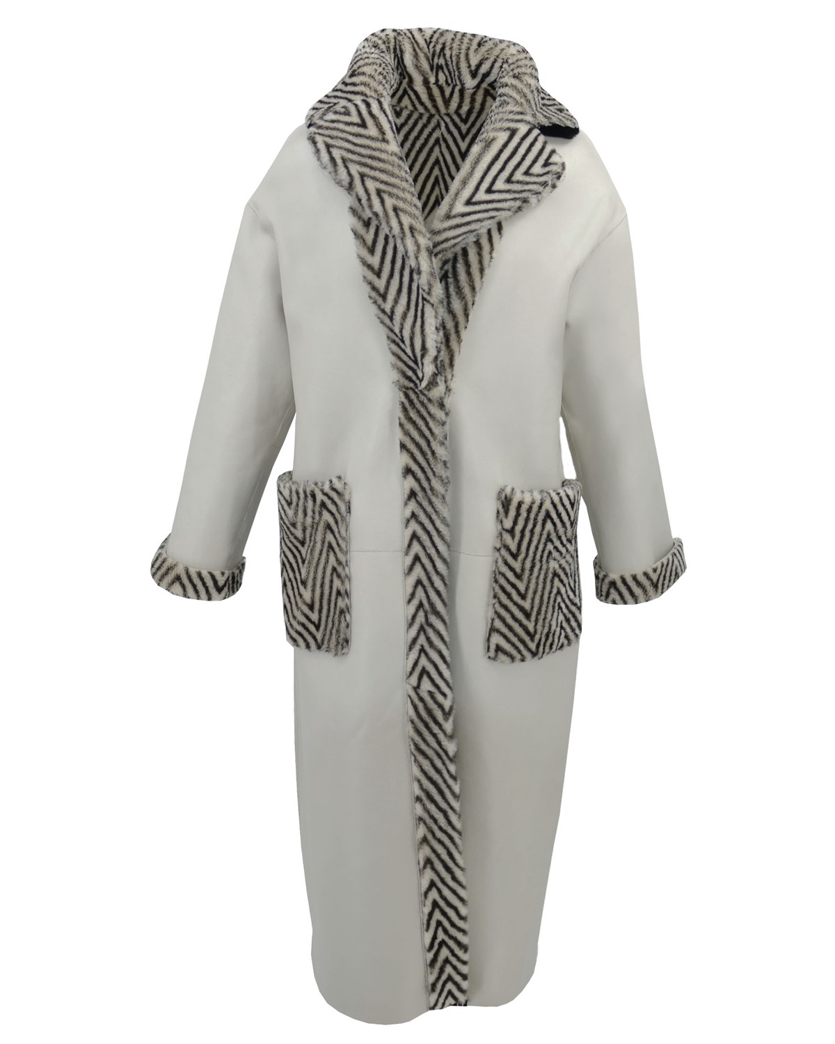 ΜΟΥΤΟΝ ΓΥΝΑΙΚΕΙΟ ΠΑΛΤΟ DOUBLE-FACE ΚΩΔΙΚΟΣ: 31-W-KK-10497 (ZEBRA-BEIGE) - Image 9