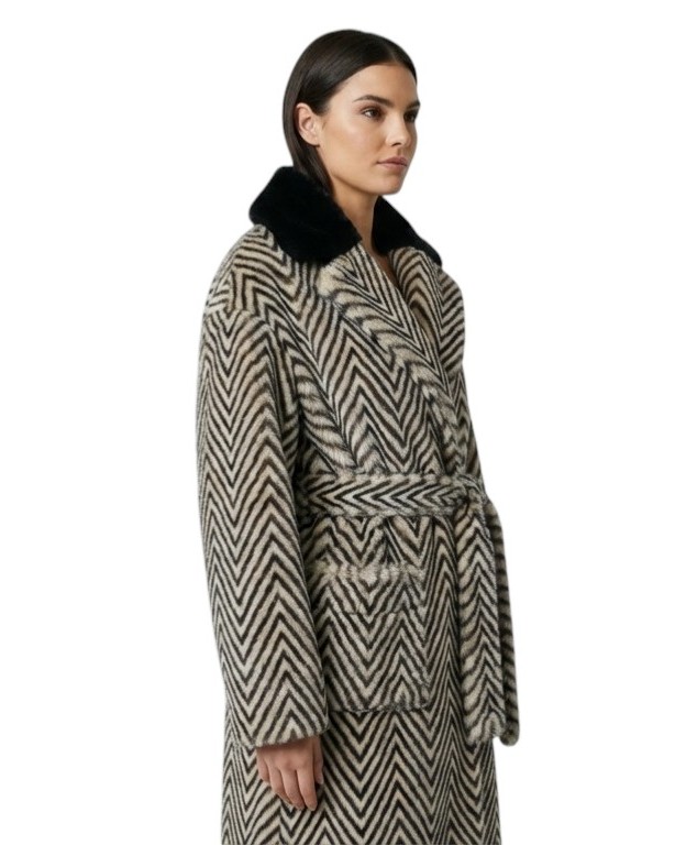ΜΟΥΤΟΝ ΓΥΝΑΙΚΕΙΟ ΠΑΛΤΟ DOUBLE-FACE ΚΩΔΙΚΟΣ: 31-W-KK-10497 (ZEBRA-BEIGE) - Image 4