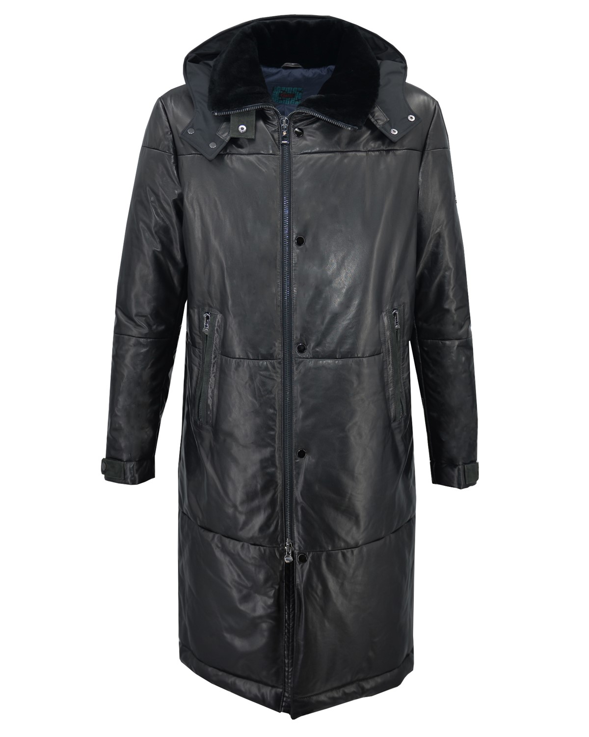 ΔΕΡΜΑΤΙΝΟ ΑΝΔΡΙΚΟ PUFFER ΠΑΛΤΟ ΚΩΔΙΚΟΣ: 46S-M-GL-431 (BLACK-ZIG)