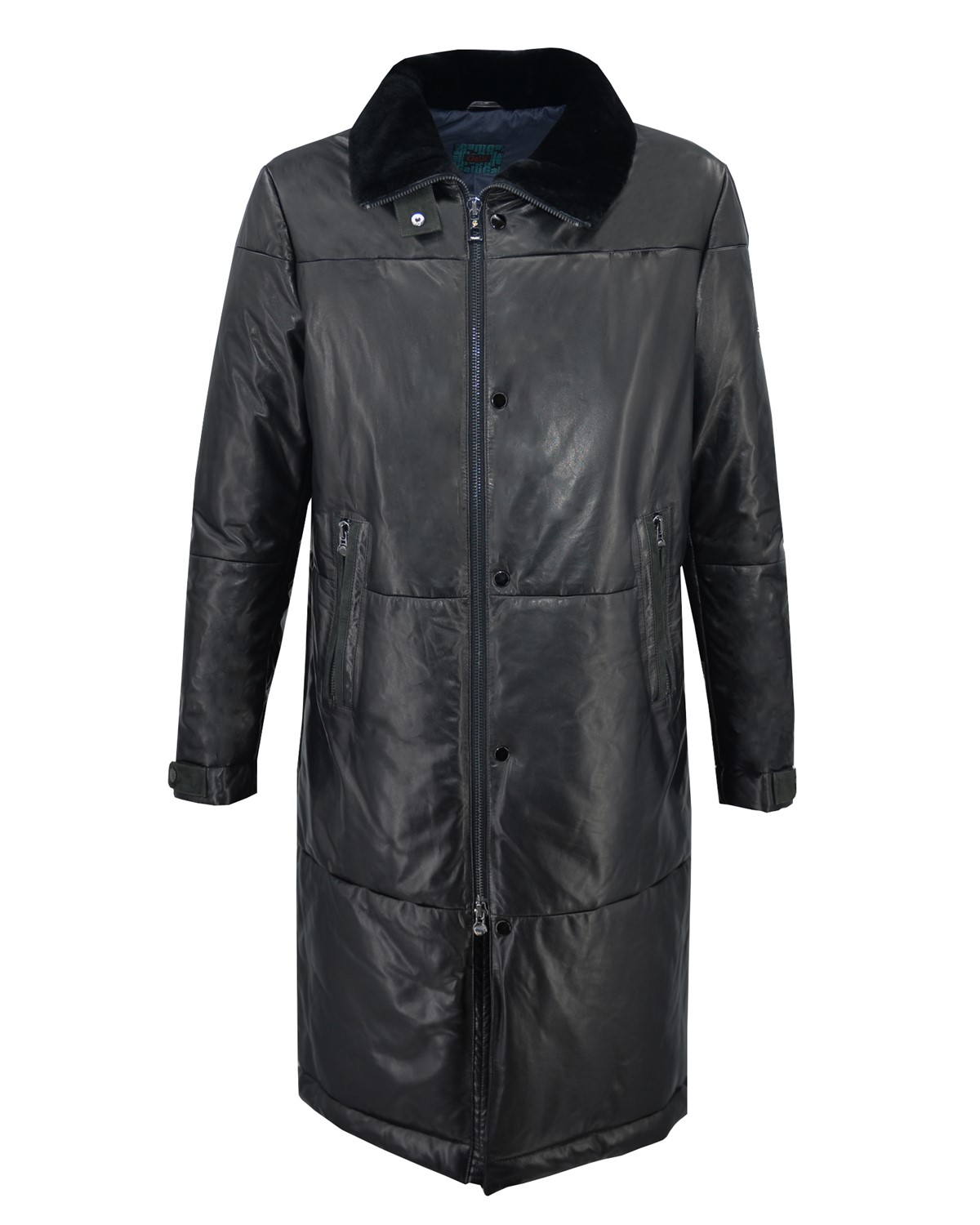 ΔΕΡΜΑΤΙΝΟ ΑΝΔΡΙΚΟ PUFFER ΠΑΛΤΟ ΚΩΔΙΚΟΣ: 46S-M-GL-431 (BLACK-ZIG) - Image 3