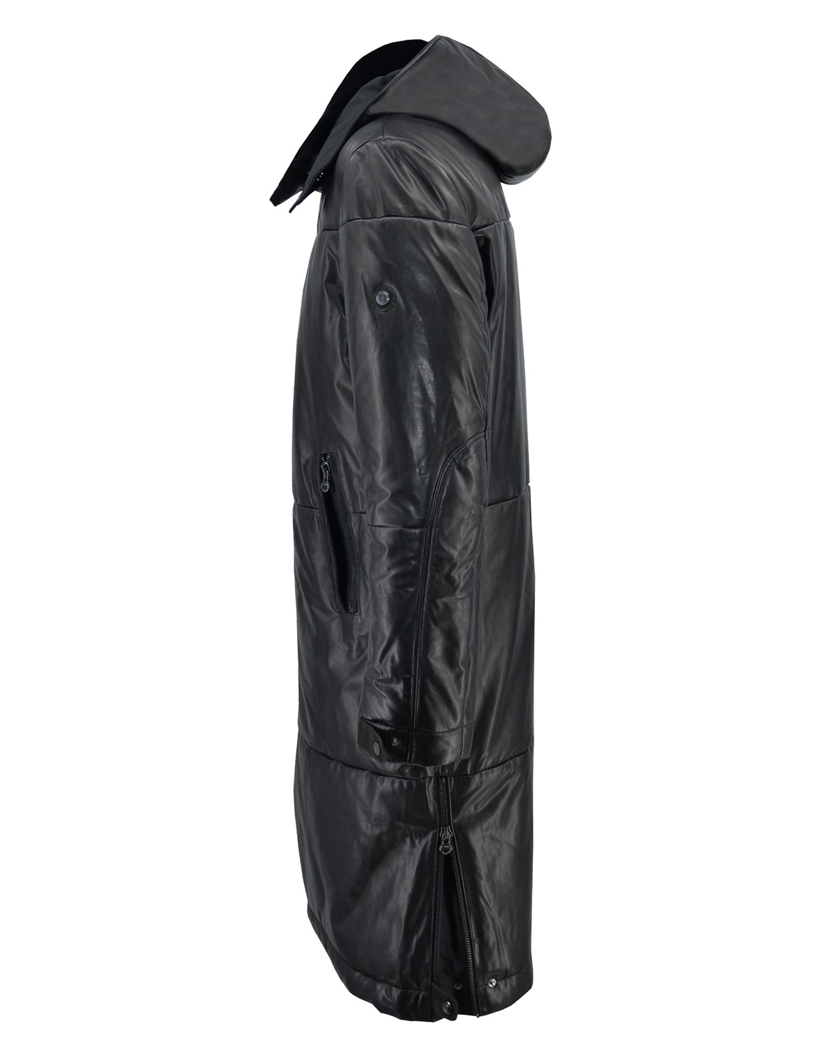 ΔΕΡΜΑΤΙΝΟ ΑΝΔΡΙΚΟ PUFFER ΠΑΛΤΟ ΚΩΔΙΚΟΣ: 46S-M-GL-431 (BLACK-ZIG) - Image 7