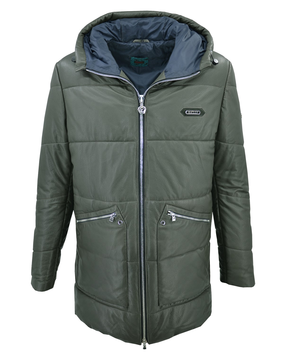 ΔΕΡΜΑΤΙΝΟ ΑΝΔΡΙΚΟ PUFFER JACKET ΚΩΔΙΚΟΣ: 46S-M-GL-791 (GREEN-SQUAD) - Image 3