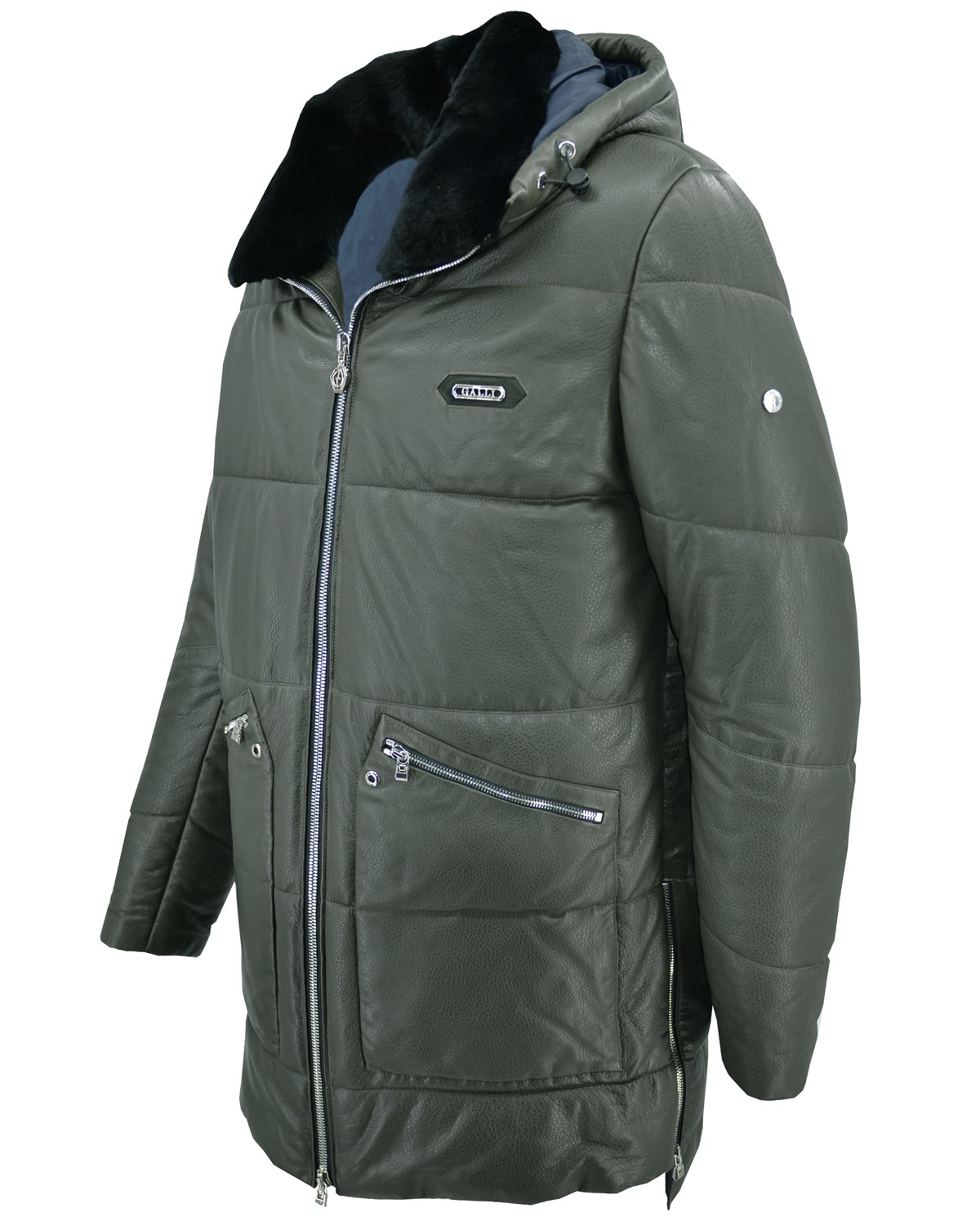 ΔΕΡΜΑΤΙΝΟ ΑΝΔΡΙΚΟ PUFFER JACKET ΚΩΔΙΚΟΣ: 46S-M-GL-791 (GREEN-SQUAD) - Image 4