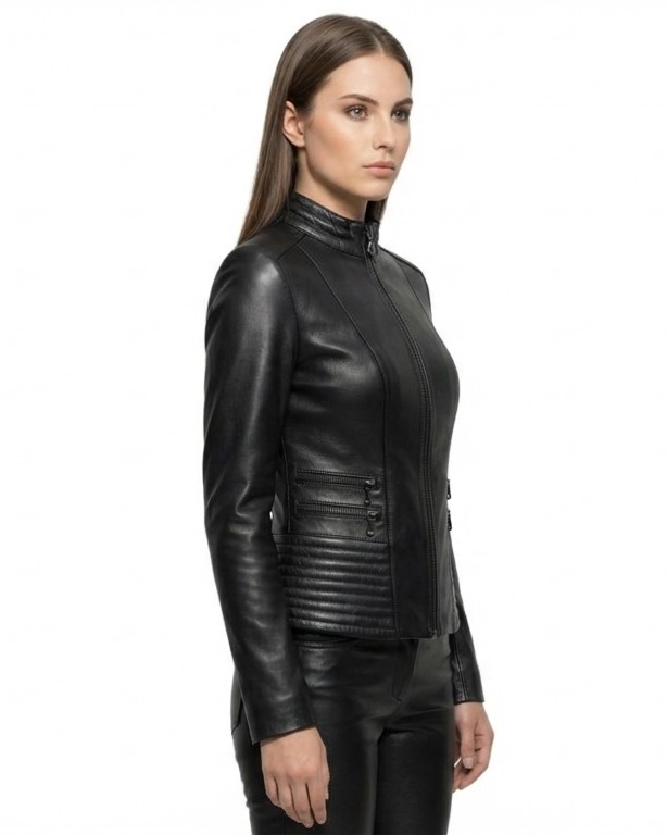 ΔΕΡΜΑΤΙΝΟ ΓΥΝΑΙΚΕΙΟ ΜΠΟΥΦΑΝ ΚΩΔΙΚΟΣ: 47S-W-FOUR-ZIP (BLACK) - Image 3