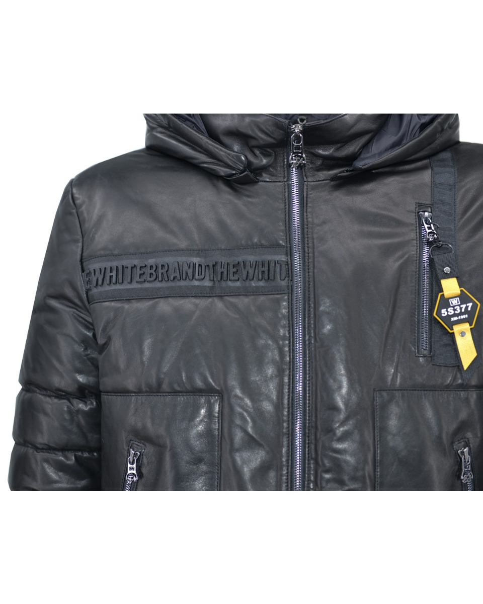 ΔΕΡΜΑΤΙΝΟ ΑΝΔΡΙΚΟ PUFFER JACKET ΚΩΔΙΚΟΣ: 48S-M-K-1535-22015 (BLACK) - Image 5
