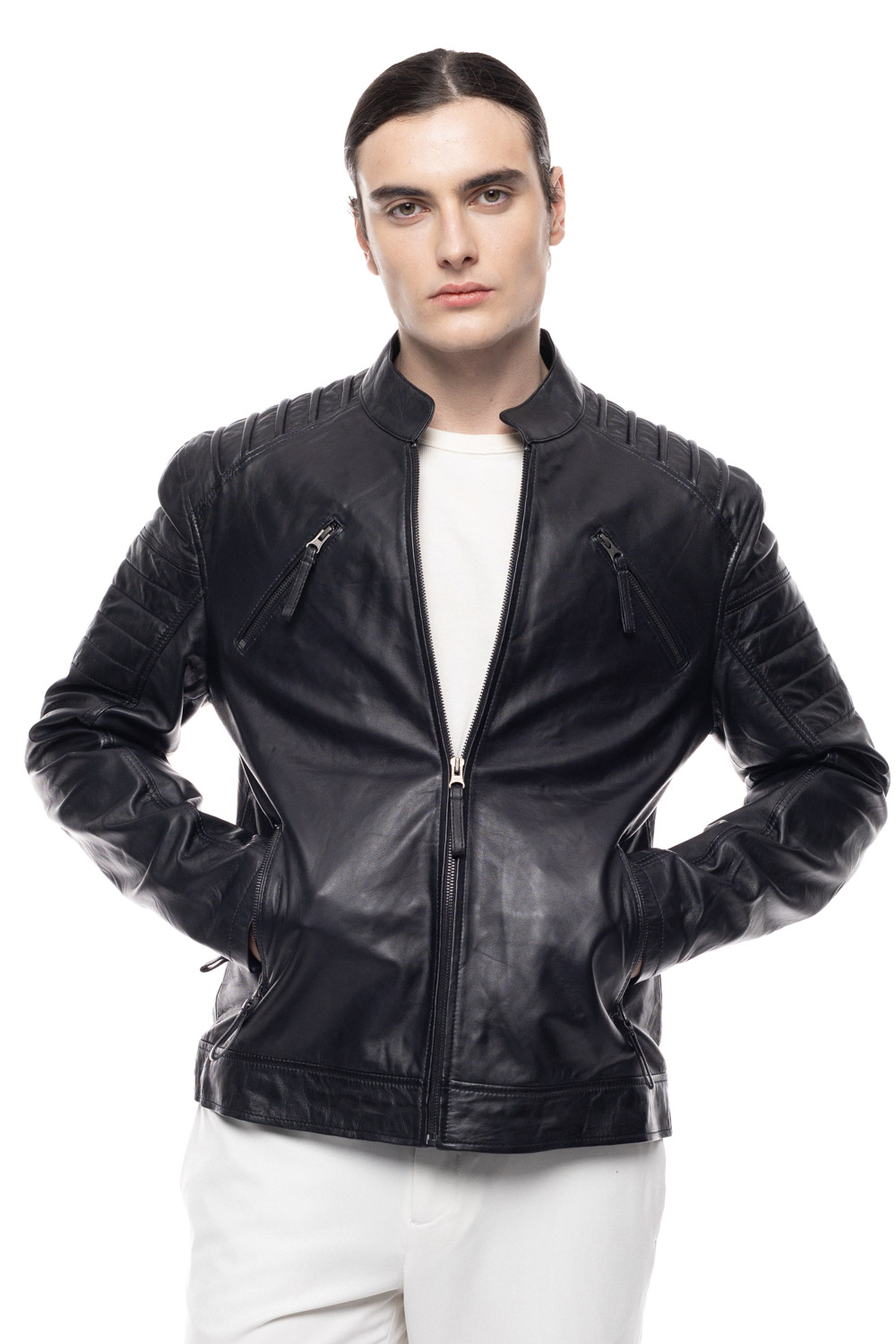 ΔΕΡΜΑΤΙΝΟ ΑΝΔΡΙΚΟ ΜΠΟΥΦΑΝ ΚΩΔΙΚΟΣ: 49-M-8116 (BLACK) - Image 4