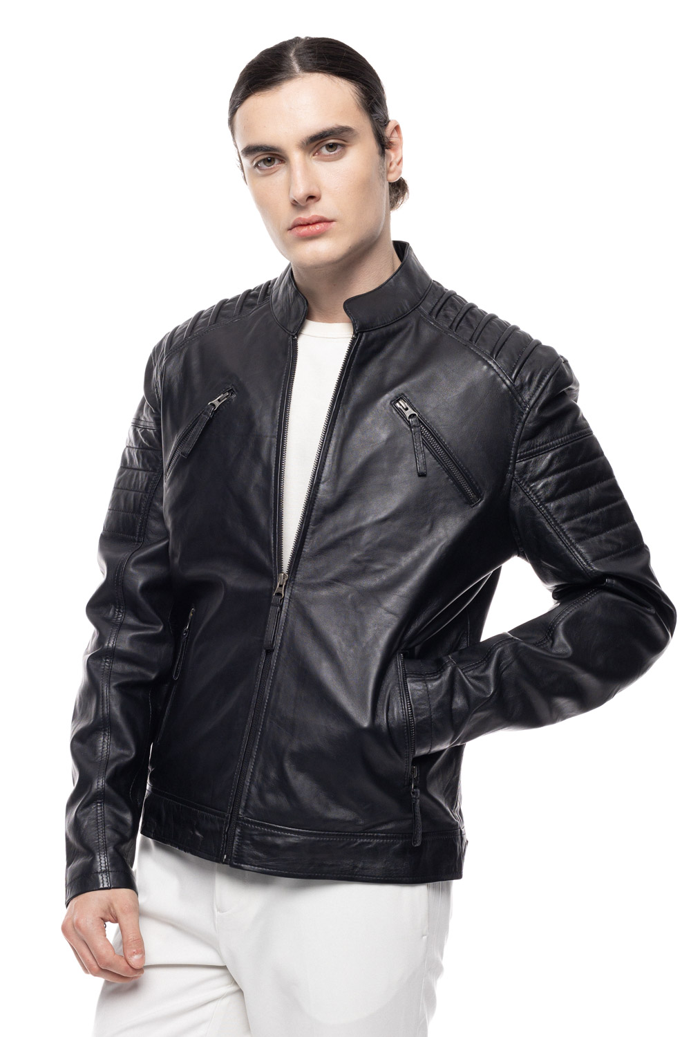 ΔΕΡΜΑΤΙΝΟ ΑΝΔΡΙΚΟ ΜΠΟΥΦΑΝ ΚΩΔΙΚΟΣ: 49-M-8116 (BLACK) - Image 3