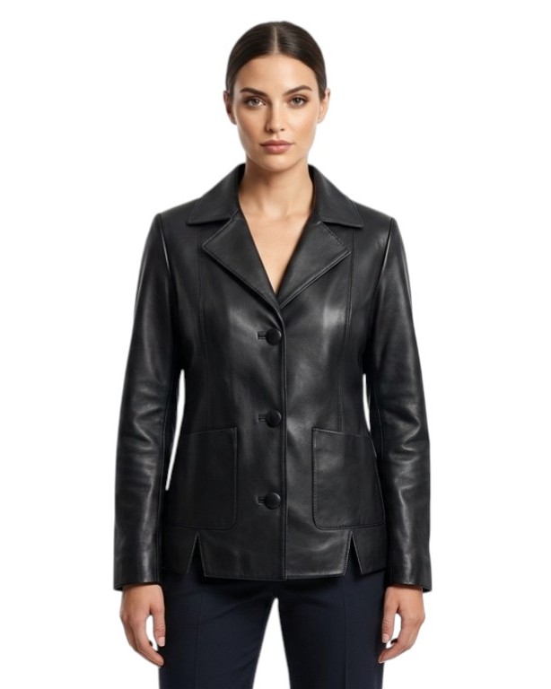 ΔΕΡΜΑΤΙΝΗ ΓΥΝΑΙΚΕΙΑ ΖΑΚΕΤΑ ΚΩΔΙΚΟΣ: 47S-W-909 (BLACK) - Image 3