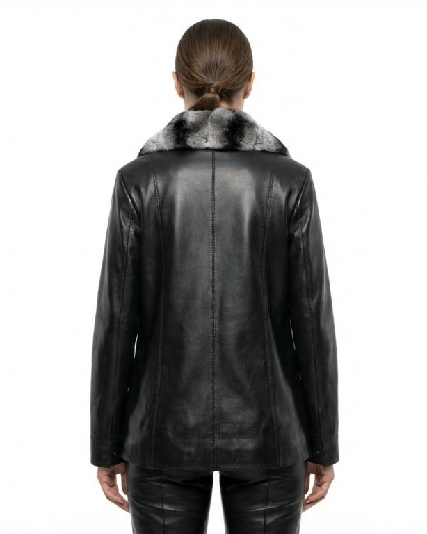 ΔΕΡΜΑΤΙΝΗ ΓΥΝΑΙΚΕΙΑ ΖΑΚΕΤΑ ΚΩΔΙΚΟΣ: 47S-W-909 (BLACK) - Image 5